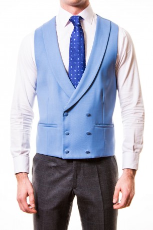 Chaleco cruzado liso azul
