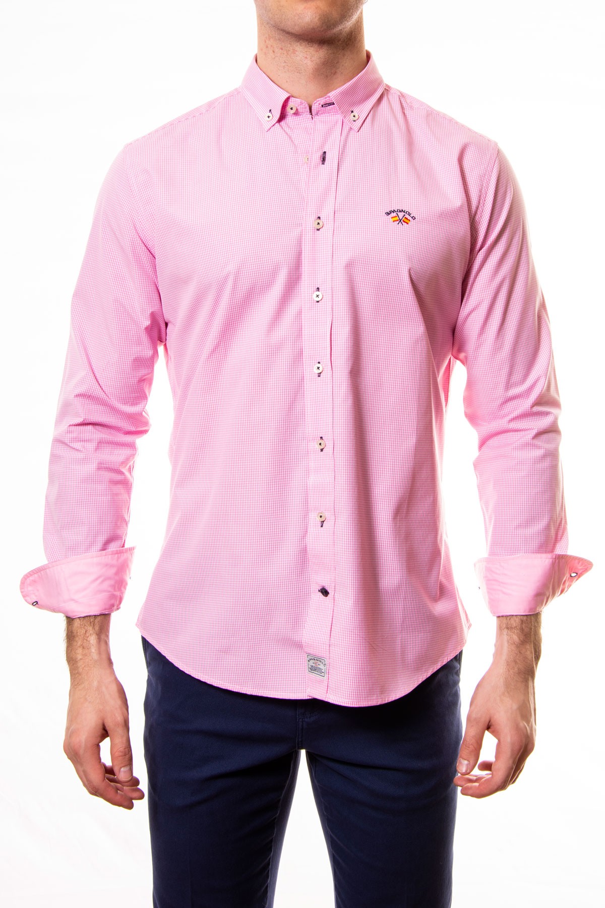 camisa cuadros vichy rosa