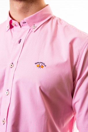 Camisa Spagnolo cuadros vichy rosa