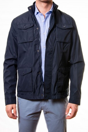 Parka bolsillos azul marino