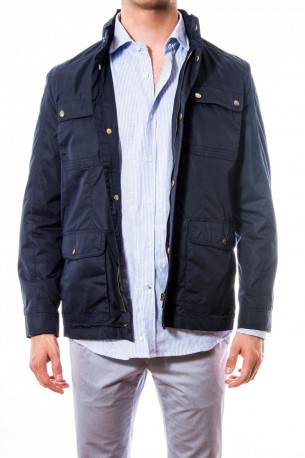 Parka bolsillos azul marino