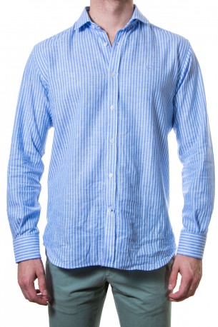 Camisa rayas anchas azul