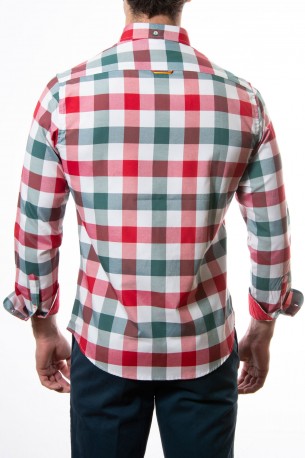 Camisa Spagnolo cuadros grandes rojos y verdes