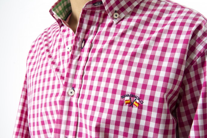 Camisa Spagnolo cuadros fresa