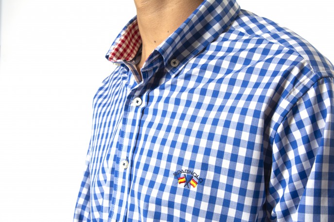 Camisa Spagnolo cuadros azul tinta